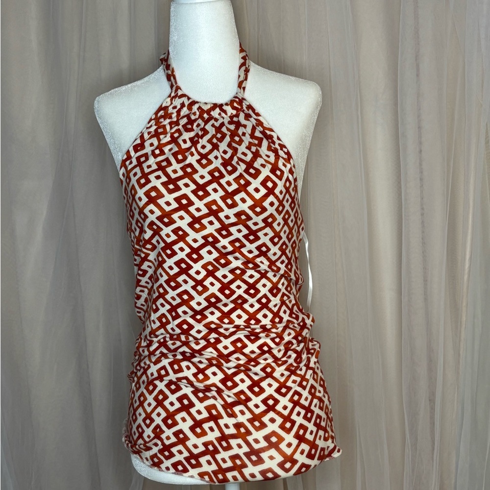 Banana Republic Red and White Blouse Chic Top